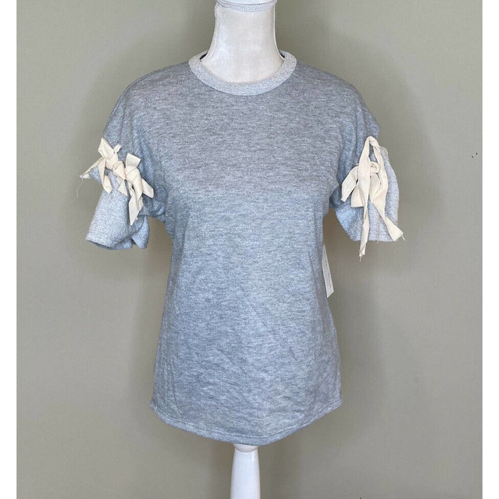 NWT EMBERLEY Tie Sleeve French Terry Top Small